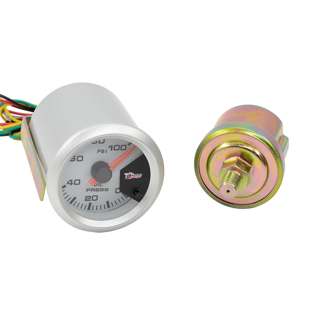 Дракон 52 мм шаговый двигатель 7 цветов Подсветка Авто Автомобильный манометр