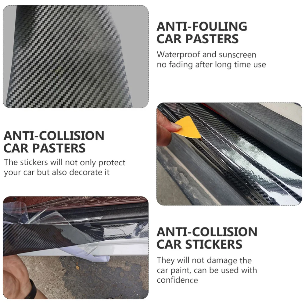 

4 Pcs Anti-fouling Car Stickers Car Pasters Anti-collision Tapes (Dark Grey)