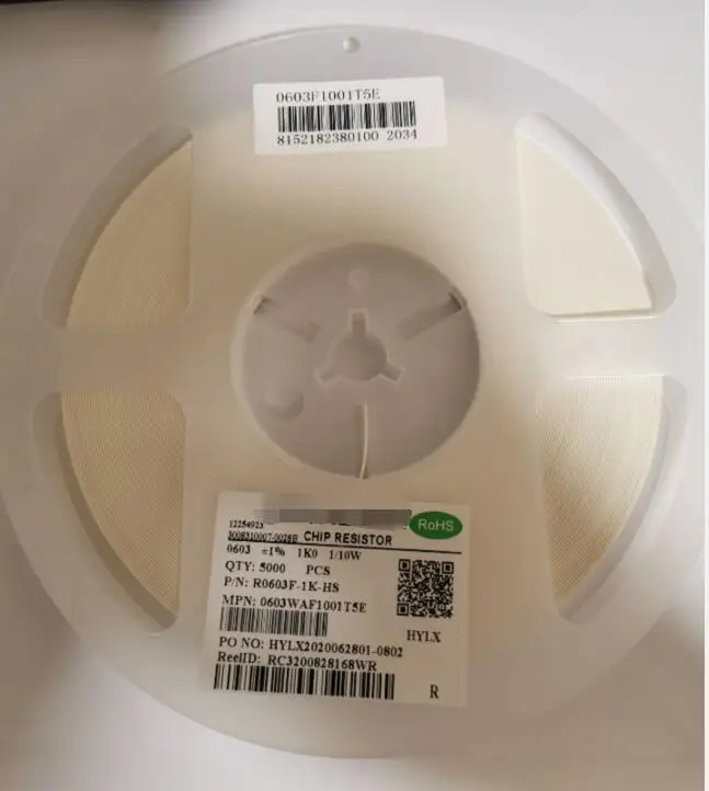 

5000pcs 0603 5% SMD Resistor 1/10W 0R 0 ohm Chip Resistor