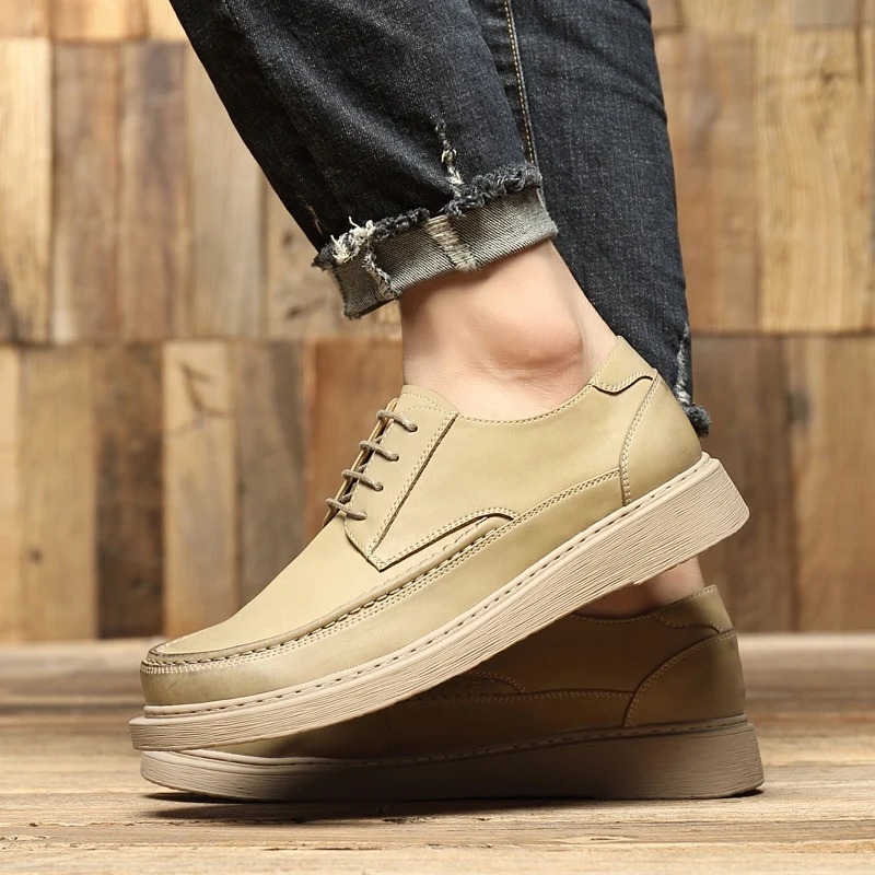 Мужские туфли из натуральной кожи модные оксфорды на шнуровке дизайнерские