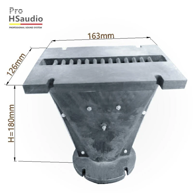 

ProHSaudio HS 5916 профессиональный аудио рог 1 дюйм горло рог для линейного массива Динамик Размеры: 168x126x180 мм