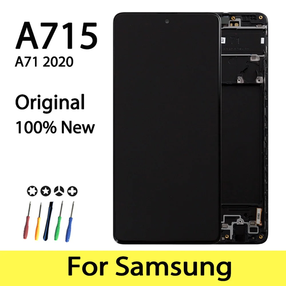 100% Новый оригинальный ЖК дисплей AMOMLED для Samsung A71 2020 A715 A715F экран с сенсорным
