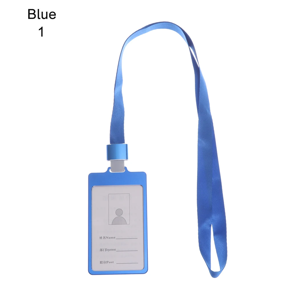 style 3-blue 1 Алюминиевый сплав держатель для карт имя работника ID карта Обложка металлический рабочий сертификат удостоверение личности значок ID Бизнес чехол - Цвет: style 3-blue 1