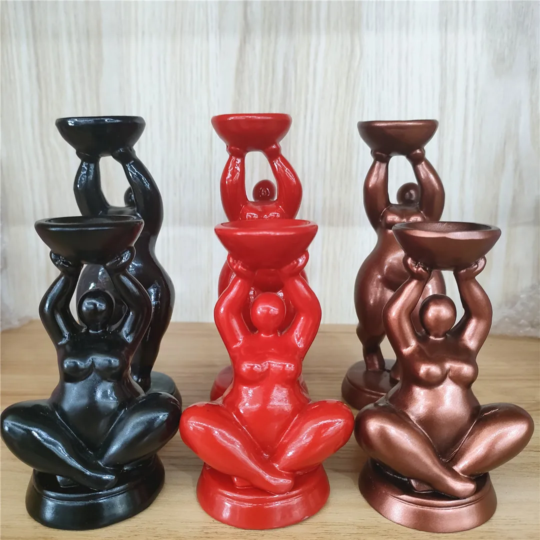 

Triple Goddess Resin Display stand for Crystal Spheres Fat Beauty holder for balls Resin carvings ornament crafts Home Decor