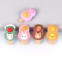 kawaii cartoon animal fruit ice cream dessert resin flat backs cabochon mini food art supply doll house toy decoration