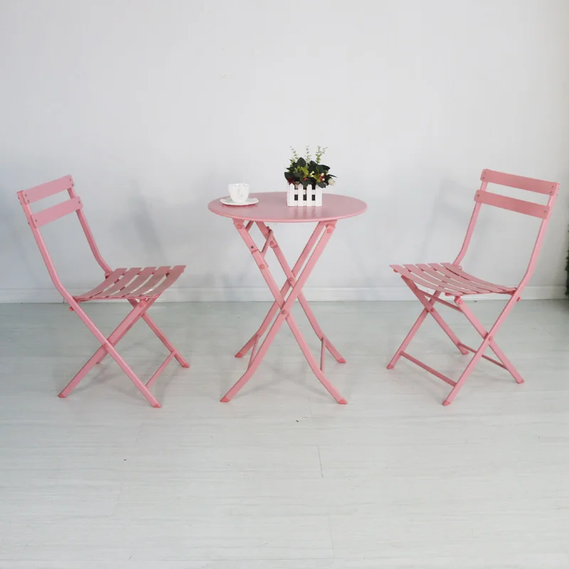 Стол и стул из кованого железа для сада улицы складной столик террасы столы