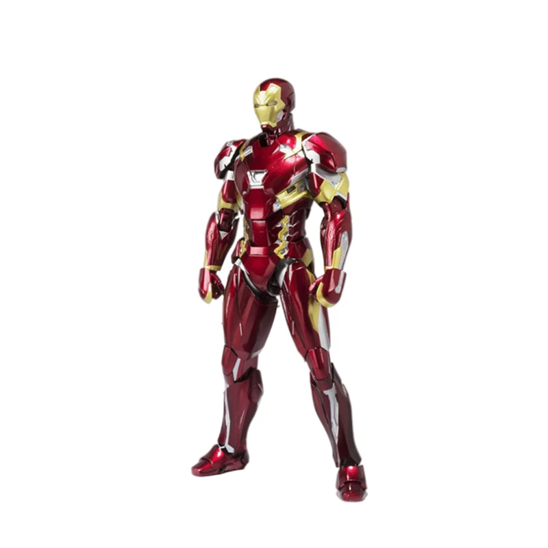 SHF Iron Man MK46 Marvel Legends Avengers Captain America Civil War Action Figure Pvc 14cm Figma Movie Model Collection Toys
