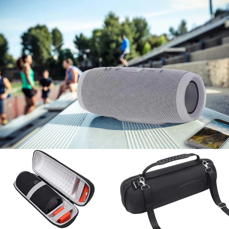 

Hard EVA Speaker Case With Strap Shoulder Bag for Charge 4 Bluetooth Speaker Extra Space for Cable Charger P9YE