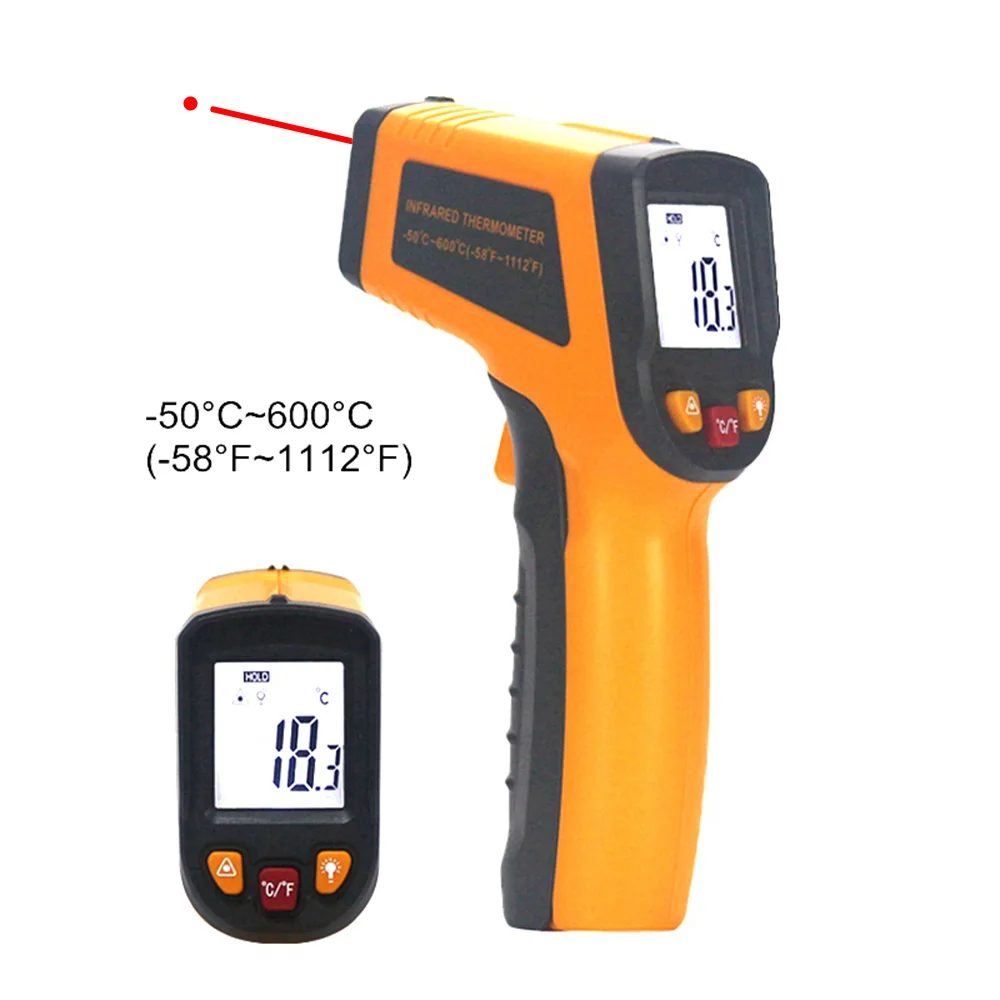 Infrared Thermometer Gun Pyrometer Humidity Meter Digital Thermometer Non-Contact Temperature Monitor for Food Oven Industry images - 6