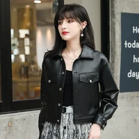 meshare women genuine sheep leather jacket new casual square collar real leather jacket r39