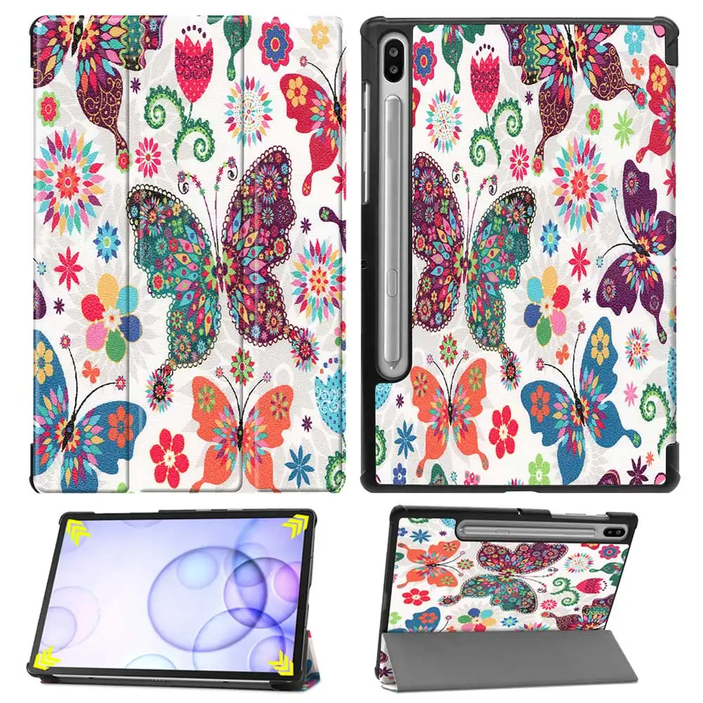 Кожаный смарт-чехол для samsung Galaxy Tab S6 10,5 SM-T860 SM-T865 10," чехол с принтом для планшета