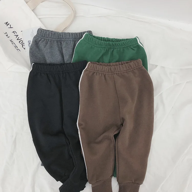 Весенне осенние детские штаны джоггеры с вертикальными полосками для мальчиков