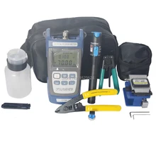 ​12pcs/set FTTH Fiber Optic Tool Kit with Fiber Cleaver Optical Power Meter Visual Fault Lcator 5km/10km/20km/30km tools