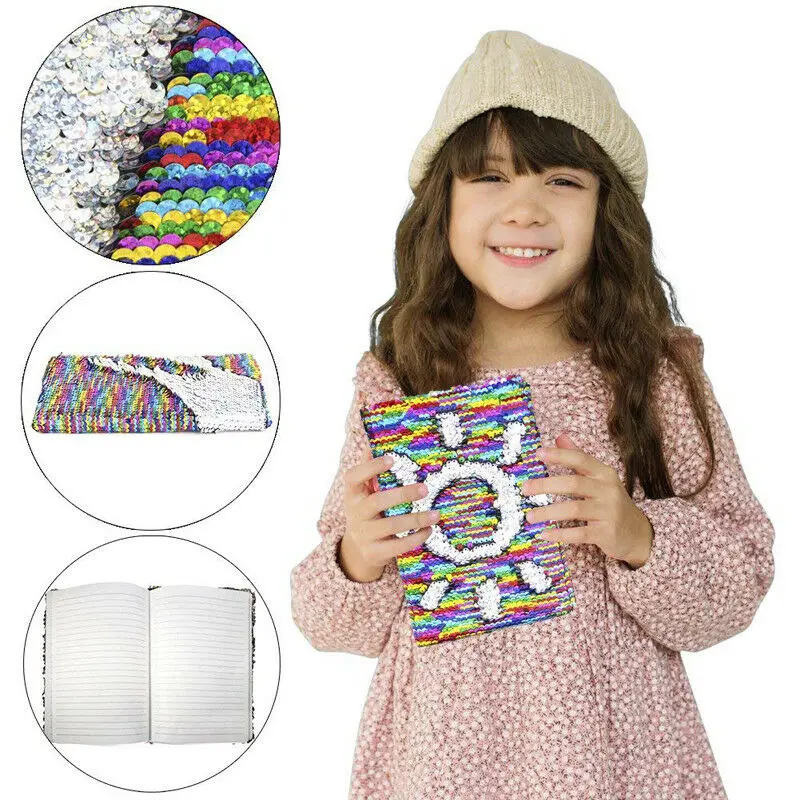 Двухсторонний блокнот с блестками A6 блестящий Дневник для письма дневник книга в