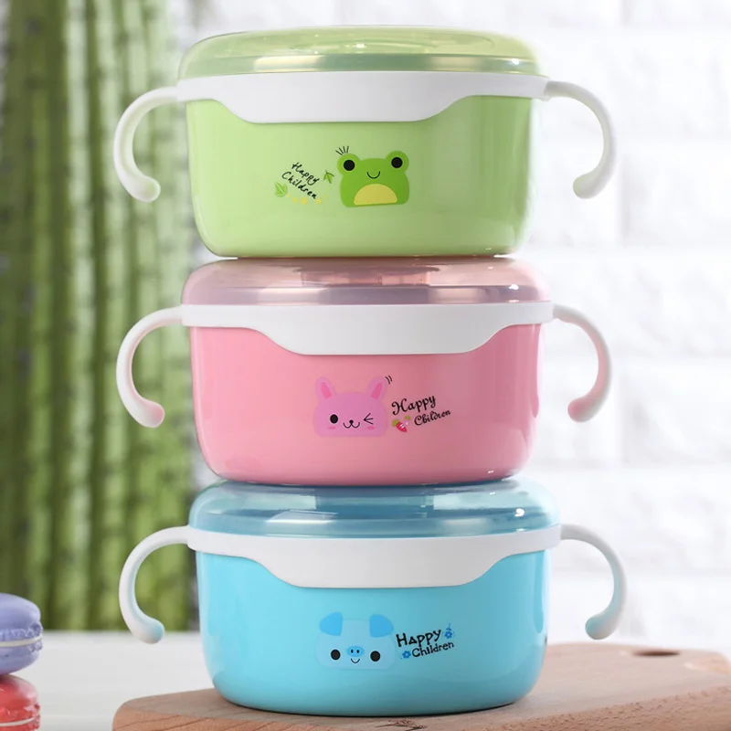 Распродажа мультяшная миска для лапши с крышкой ручкой 620 мл конфетный цвет