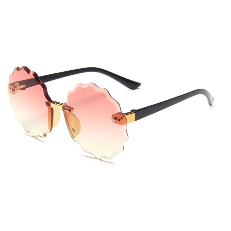 Очки без оправы с цветком детские очки градиентными линзами солнцезащитные для