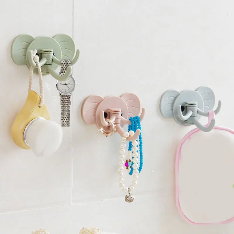 

Elephant Shape Strong Adhesive Wall Hanging Sticky Hook Kitchen Bathroom Wall Door Fashion Decor Seamless Hook Bathroom Hooks