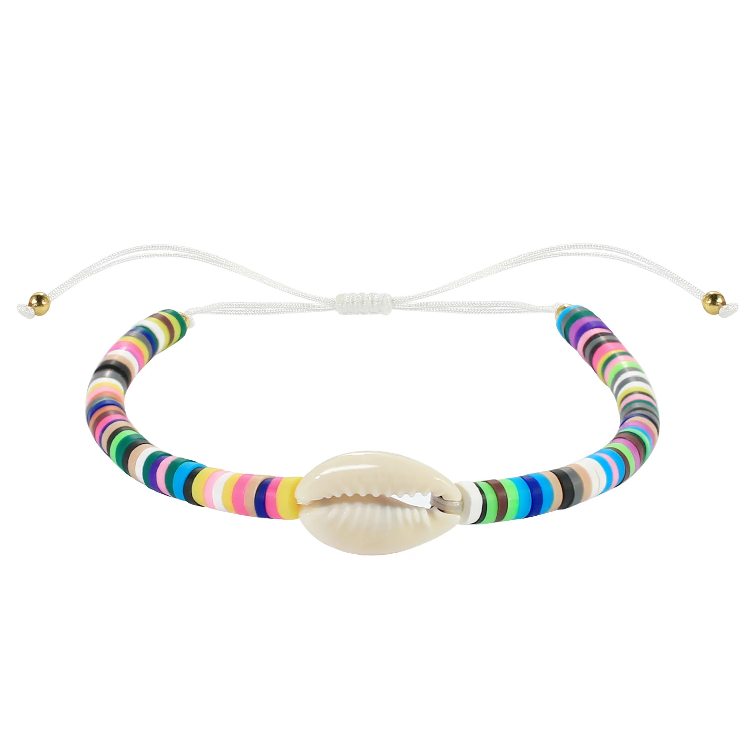 

KELITCH Beaded Shell Women Bracelets Jewelry Charm Bracelet For Girls Gothic Wholesale Rosary Beach Fashion Polymer Clay