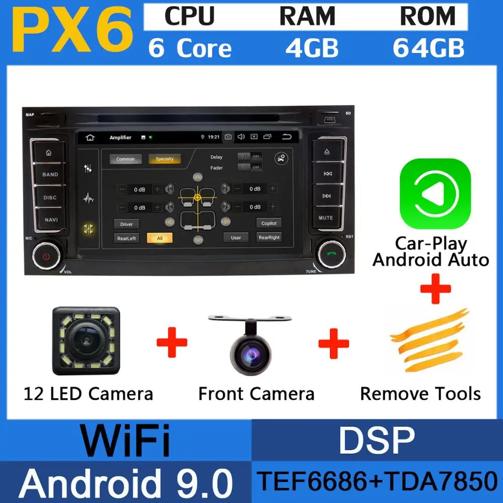 5 USB порт Android 9,0 Восьмиядерный автомобильный dvd-плеер для Volkswagen VW Touareg 2004-2011 T5 Multivan/Транс порт er 2004-2009 Автомагнитола - Цвет: PX6-Carplay