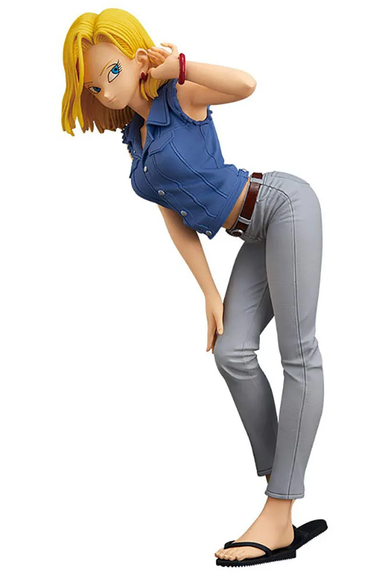 B in Retail Box Аниме Dragon Ball Z сексуальный Android NO 18 лазурит джинсы ПВХ фигурка игрушка кукла модель подарок - Цвет: B in Retail Box