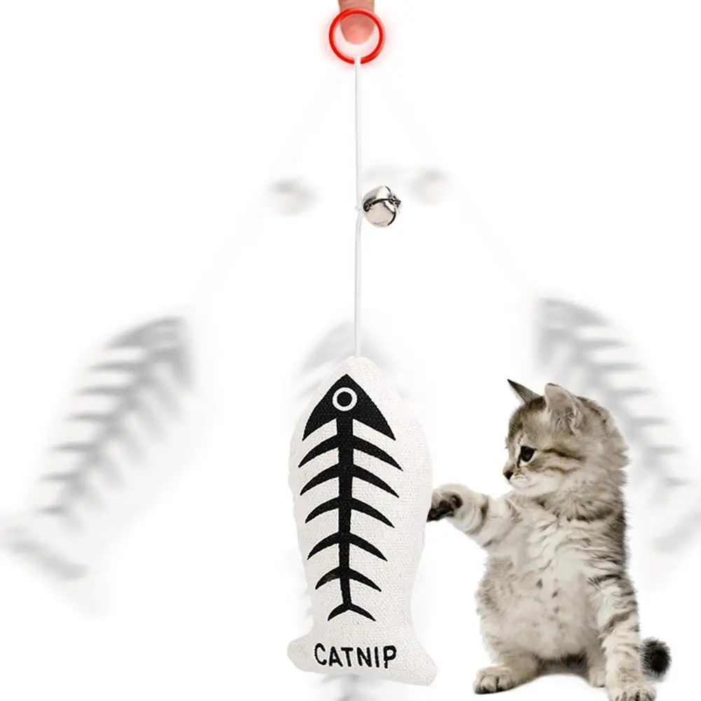 LanLan Interactive Toys Cat with Bells Fish Elastic Rope Pull | Дом и сад
