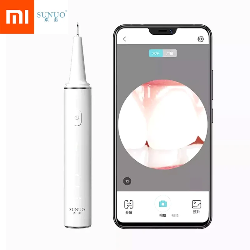

Xiaomi Sunuo Smart Visual Ultrasonic Dental Scaler T11pro Calculus Removal HD Endoscope Efficiently Cleans Teeth Works With App