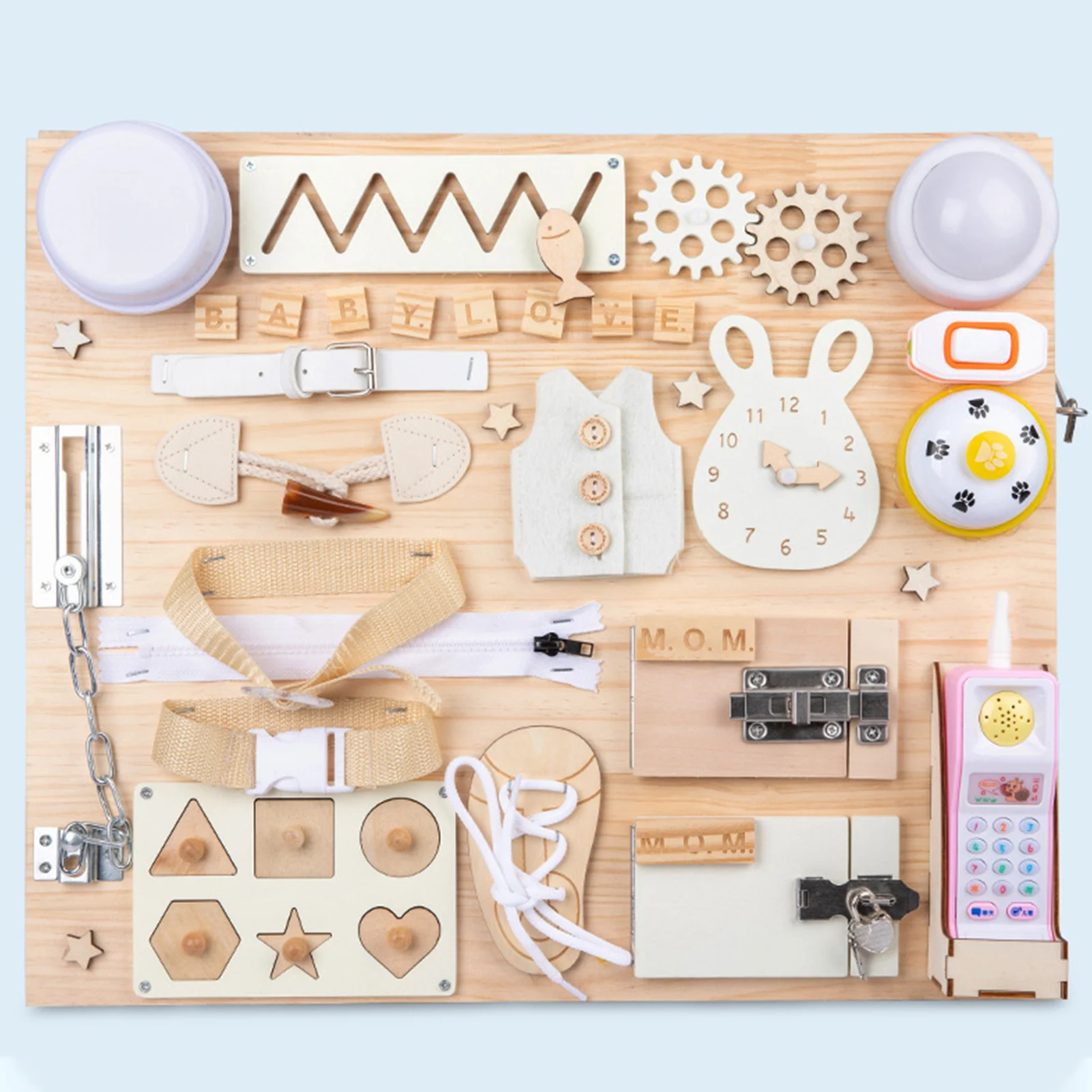 

Montessori Toys Busy Activity Board Early Educational Fine Motor Training Self Care Ability Children Game Sensory Education Toy