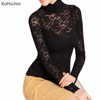 kohuijoo 5xl 6xl women shirts fashion long sleeve lace blouses autumn winter ladies hollow out lace shirts casual tops plus size