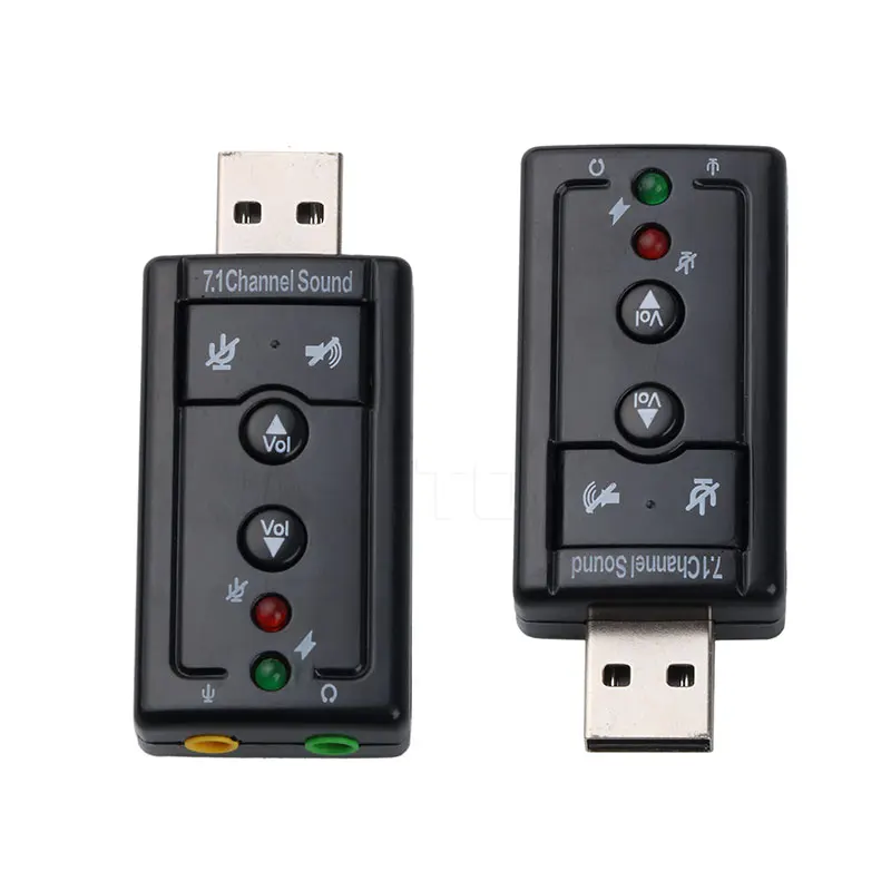 

KEBIDUMEI External USB VIRTUAL 7.1 Channel 3D Speaker Audio Microphone Sound Card Mic Adapter 3.5mm Jack Stereo