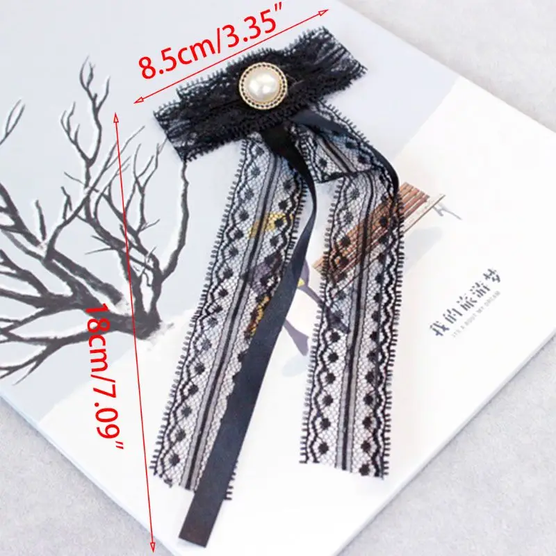 

Women Retro Lace Ribbon Bowknot Brooch Alloy Bee Faux Crystal Collar Needle Pin