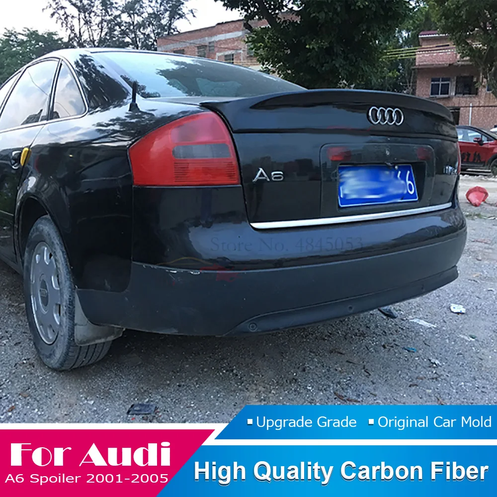 Спойлер из углеродного волокна для Audi A6 2001 2002 2003 2004 2005 черный Задний спойлер
