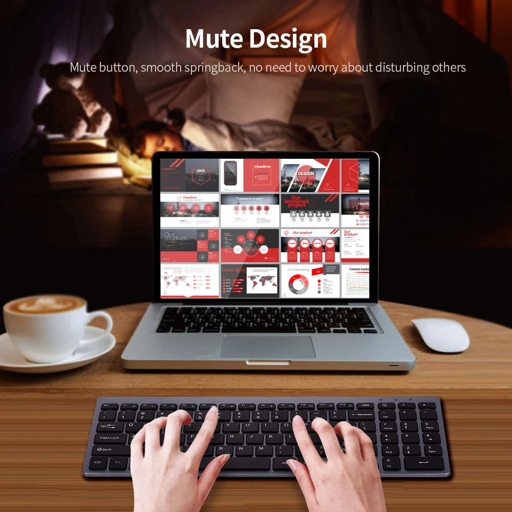 

2.4G Wireless Keyboard Ultra-thin Wireless Keyboard Slim 95 Keys Mute Keyboard for PC Laptop English/German/Italian Keyboard