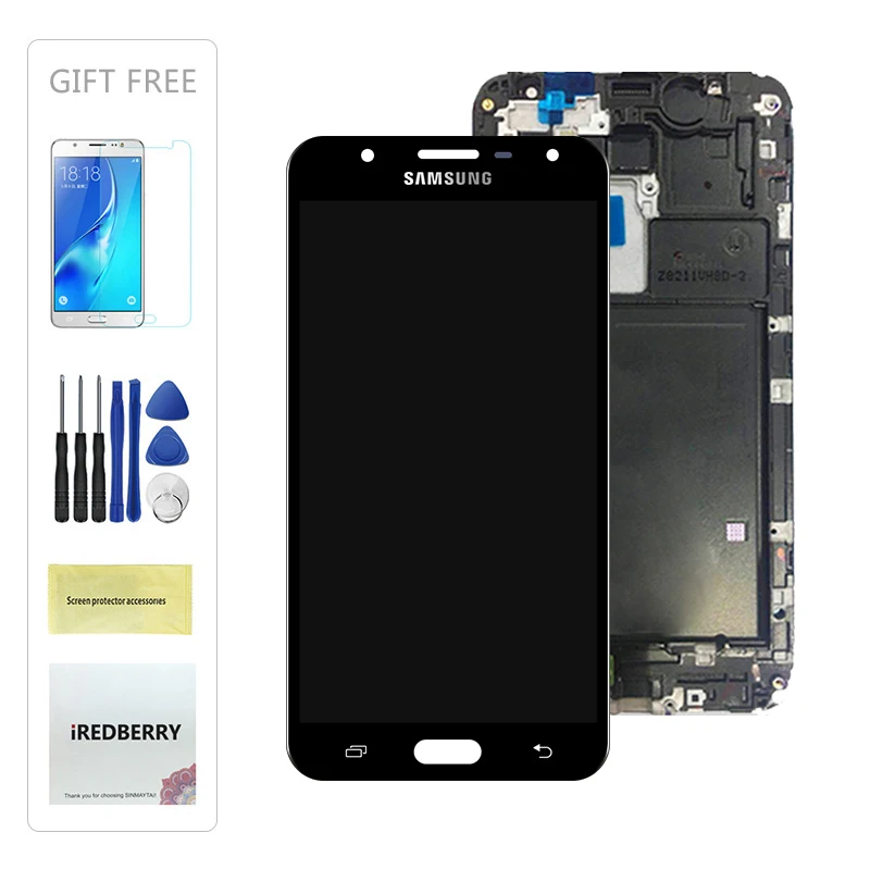 Black With Frame 5,5 дюймов J701 дисплей экран для samsung Galaxy J7 Neo J701 J701F J701M J701MT ЖК-дисплей сенсорный экран с рамкой телефон ЖК - Цвет: Black With Frame