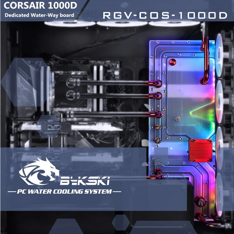Bykski Distro plate для CORSAIR 1000D динамическое шасси дефлектор водной дорожки с водяным