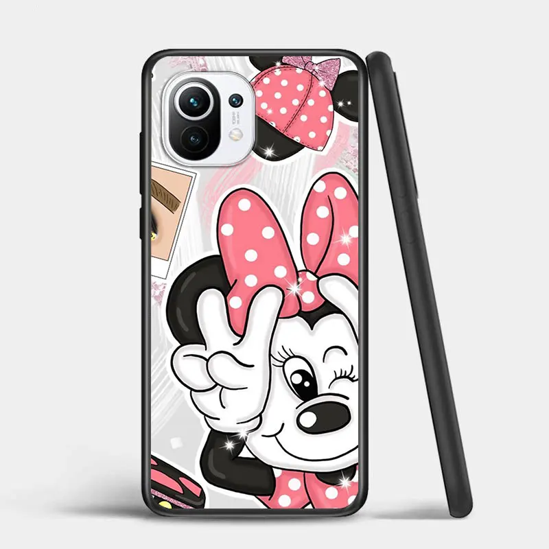 Pink Minnie Cartoon Cute For Xiaomi Mi 12S 12X 12 11 11T 11i 10T 10 Pro Lite Ultra 5G 9T 9SE Black Phone Case