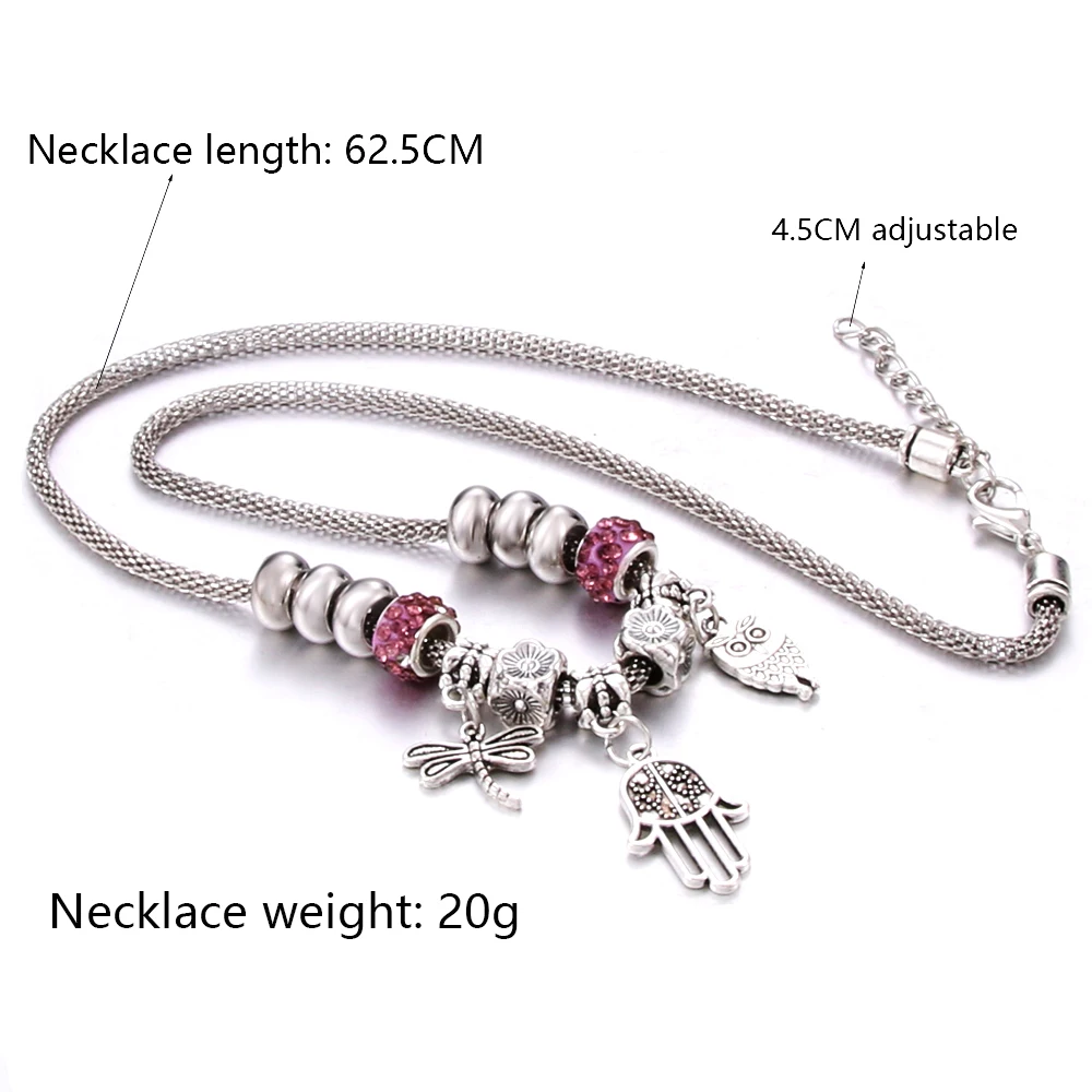 Ожерелье сова бергамот стрекоза 6 цветов застежка-лобстер цепочка свитер