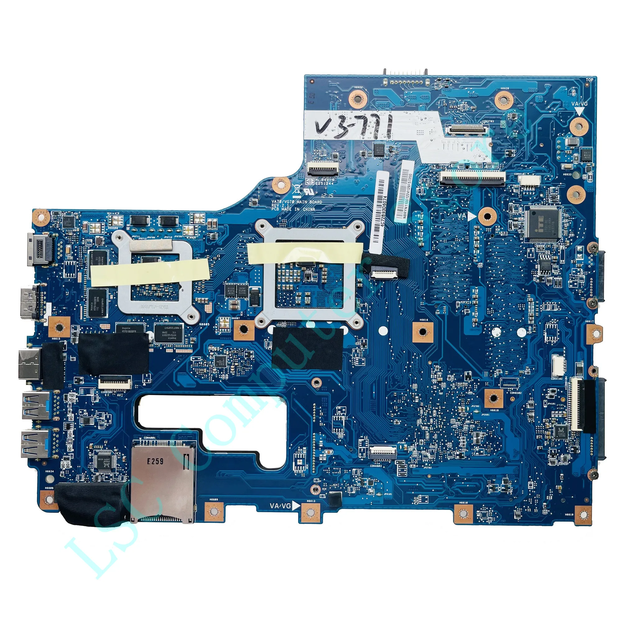 Отремонтированная материнская плата для ноутбука ACER V3-771G NBRYN11001 NB.RYN110.01 GT630M/1GB VA70/VG70 REV2.1 DDR3 HM77 on.
