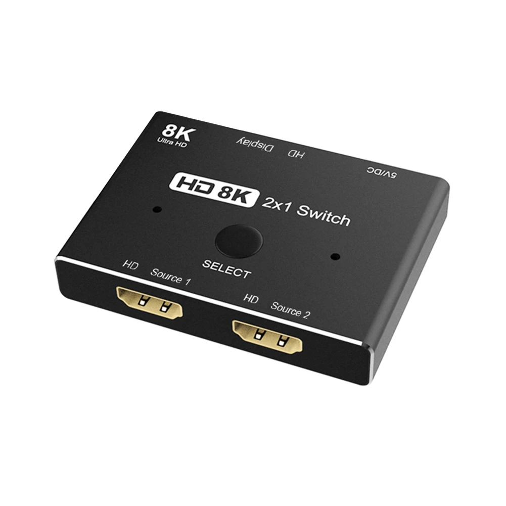 

2 X 1 HDMI-Compatible Switcher HDMI-Compatible 2.1 Switch Selector Box 2 in 1 out 8K 60Hz 3D for PS5 PS4 Xbox TV Monitor Project