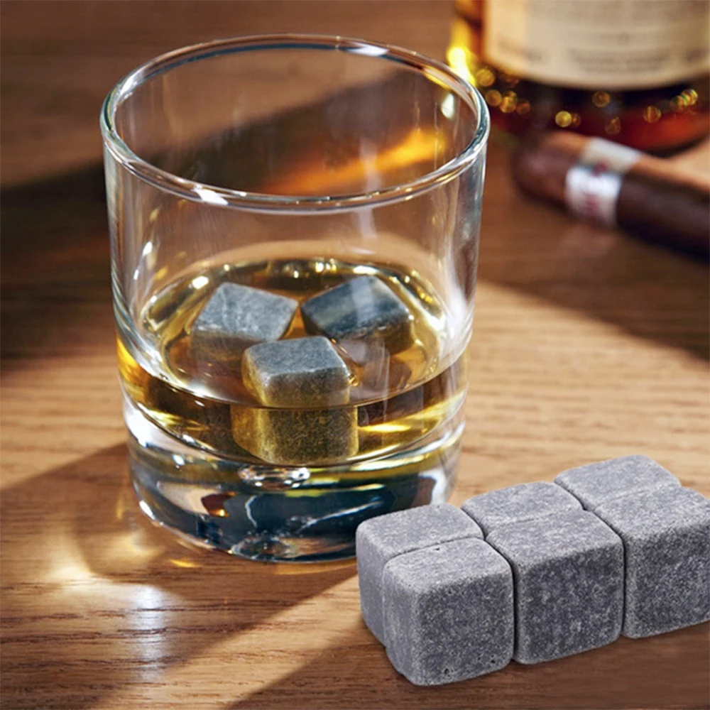 Piedras de Whisky 100% naturales, piedra de jabón reutilizable, cubo de hielo,...
