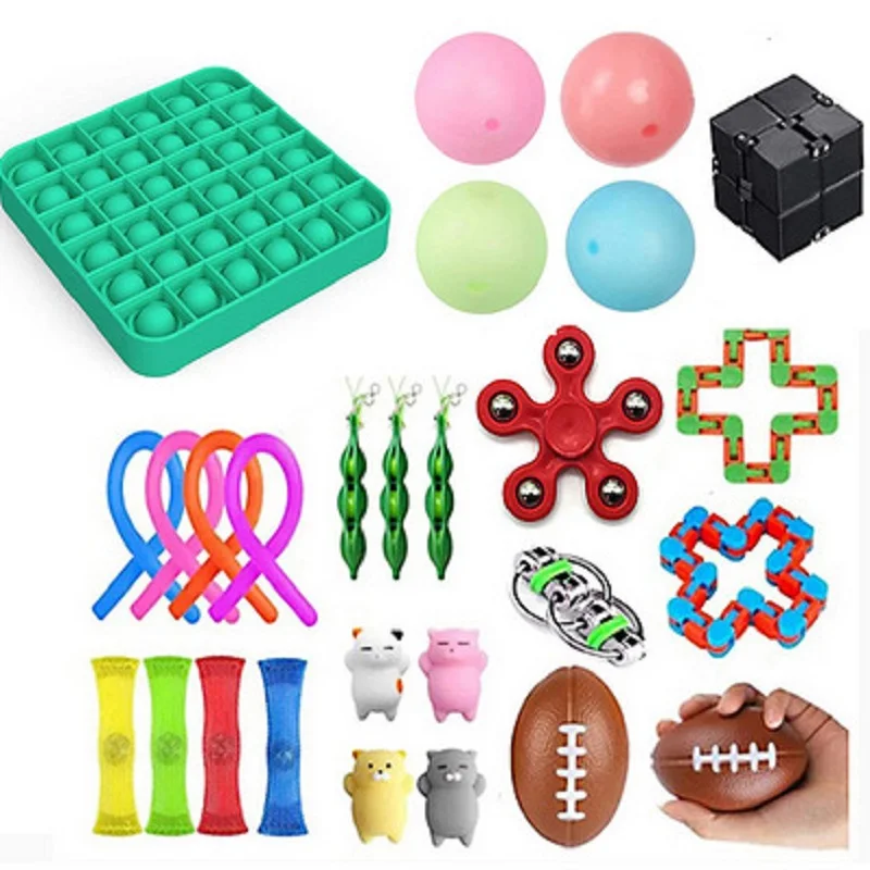 

23/24/25/26/28PCS HOT SALE Fidget Toys Pack Sensory Toy Set Antistress Relief Autism Anxiety Anti Stress Bubble for Kids Adults