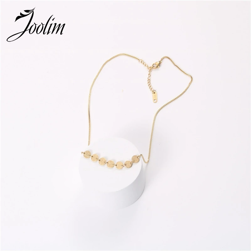 

Joolim Jewelry Wholesale Matte Gold Dot Pendant Necklace Stainless Steel Jewelry
