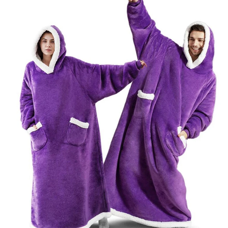 

Одеяло с капюшоном и вертикальными карманами для мужчин и женщин