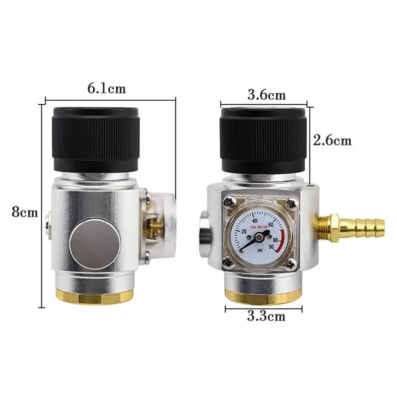 

CO2 Mini Gas Regulator with Pressure Gauge CO2 Keg Charger Kit 0-90 PSI for European Soda Stream Homebrew