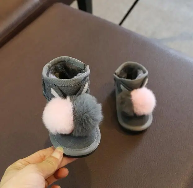 Кожаные детские сапоги зимняя обувь для девочек с бархатным утеплителем зимние