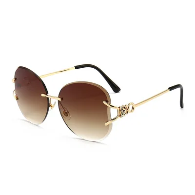 

Rimless Sunglasses For Men And Women Gradient Lens Sunglasses Fashion Butterfly Personality Trimming Fox Head Europe And America