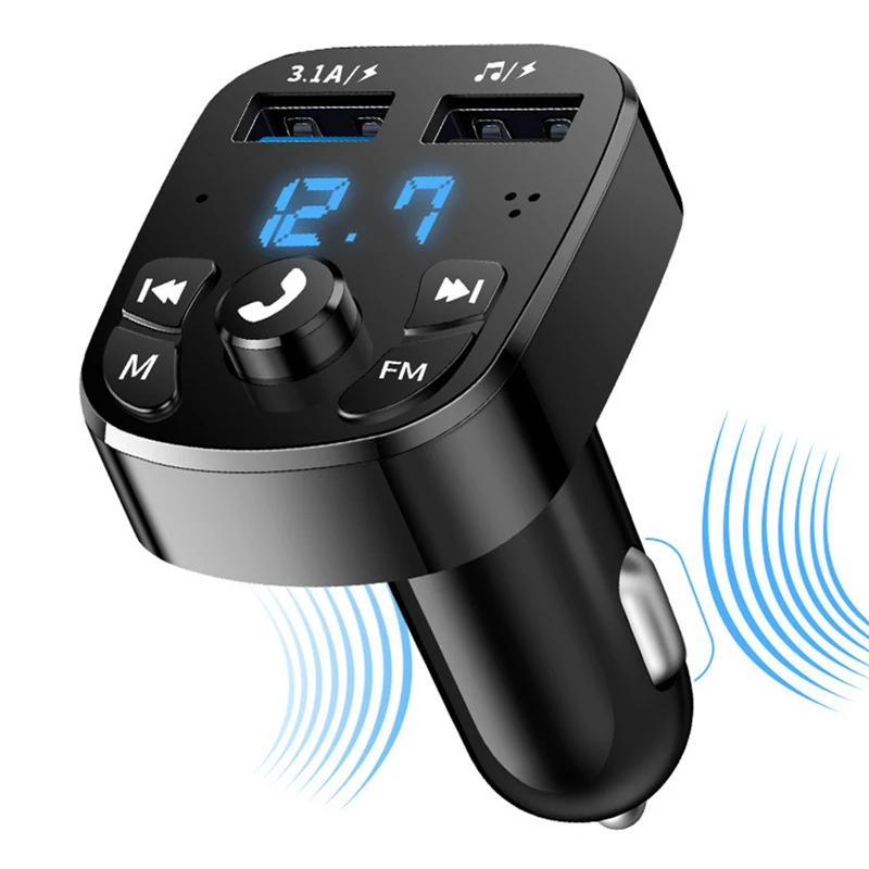 

Wireless 5.0 Car FM Transmitter 2USB Fast Charger MP3 Player Handsfree Car Phone Music U Disk
