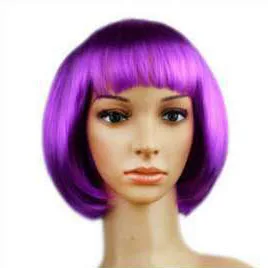 Purple Разноцветные вечерние парики для маскарада, Хэллоуина, рождественского платья, костюмы клоуна для косплея, футбольные болельщики, Детские и взрослые вечерние головные уборы - Цвет: Purple