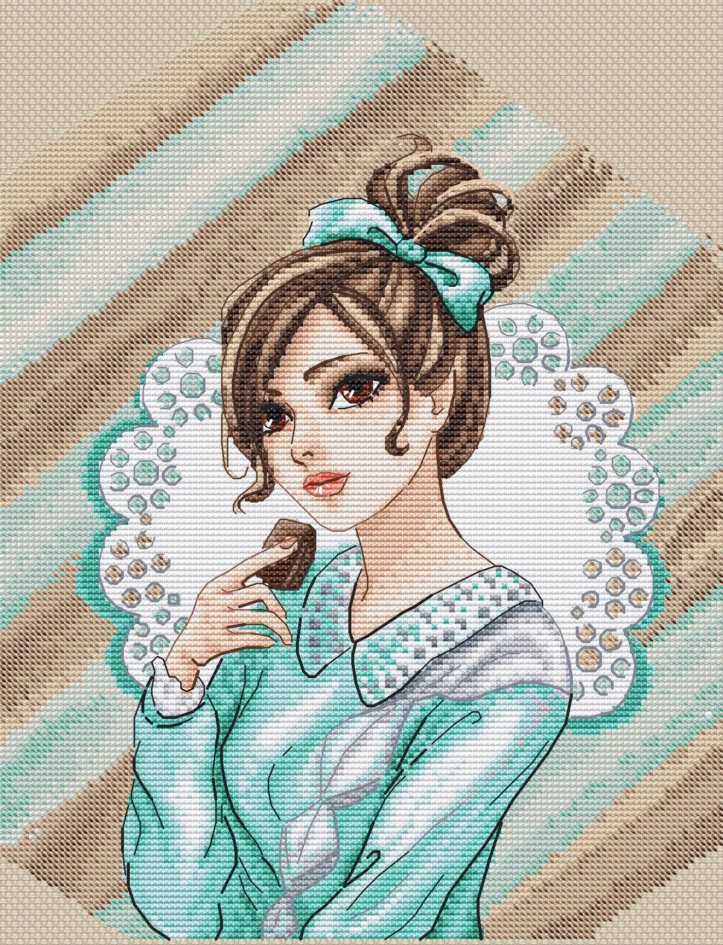 Набор для вышивки шоколадным крестиком девушек наборы новый стиль