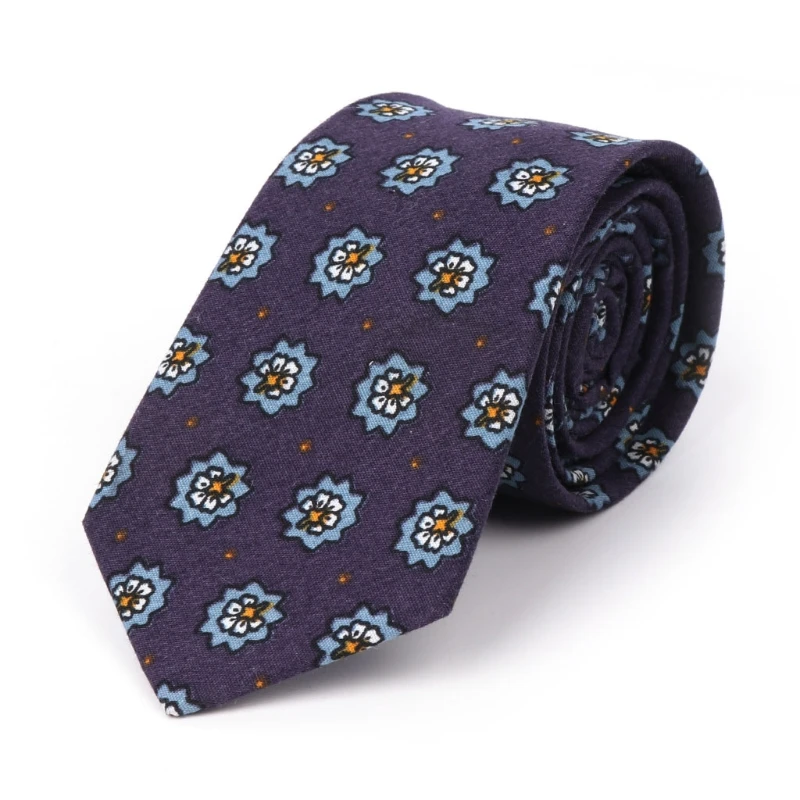 

Men Tie Blend Cotton Floral Skinny Suit Necktie Slim For Business Wedding Casual 2XPC