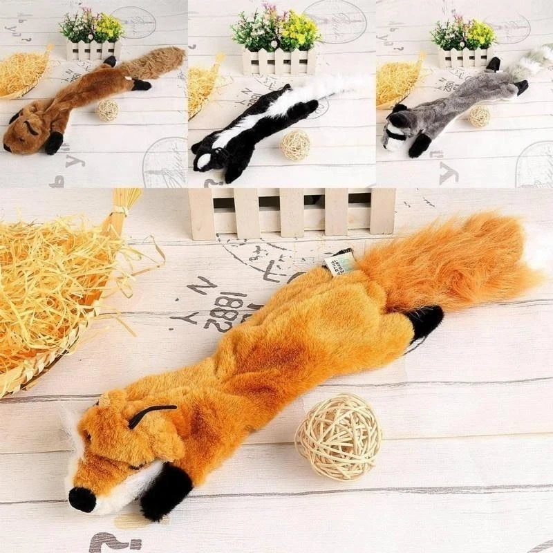 

Игрушки для собак, наполнитель для собак, жевательные игрушки, набор с белкой и енота, пищалка, плюшевая игрушка для собак среднего и большог...